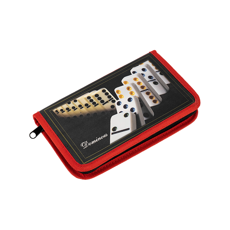 Adultis duplici sex dominoes in rubrum portable canvas casu