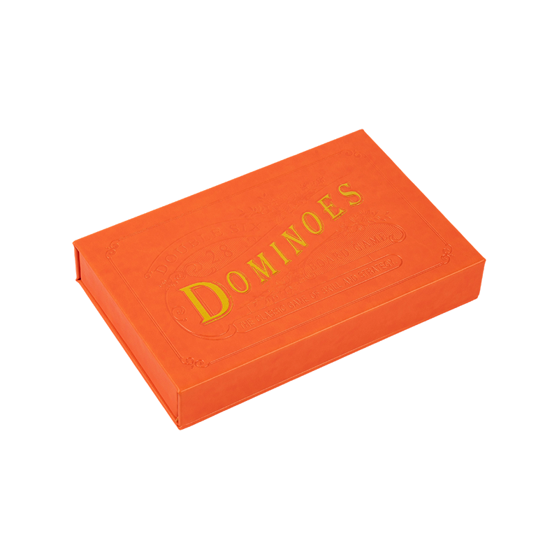 XXVIII pars classic duplex sex dominoes in orange Eco-amica charta arca archa