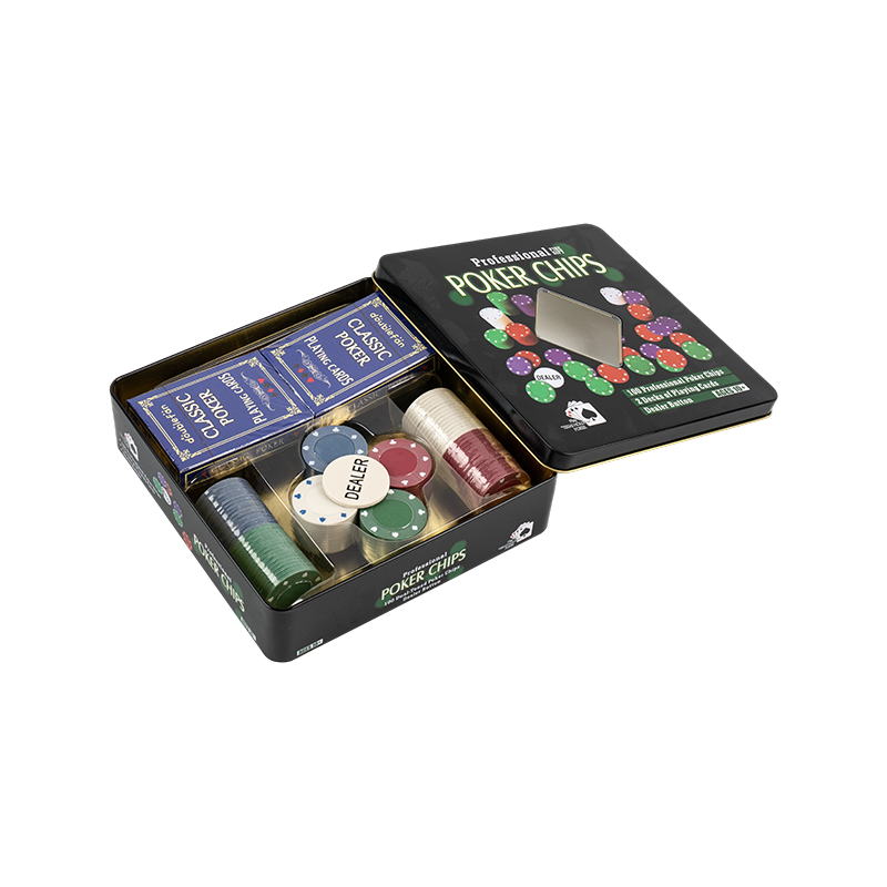 100PCs Portable ferrum Box Poker Chip Set