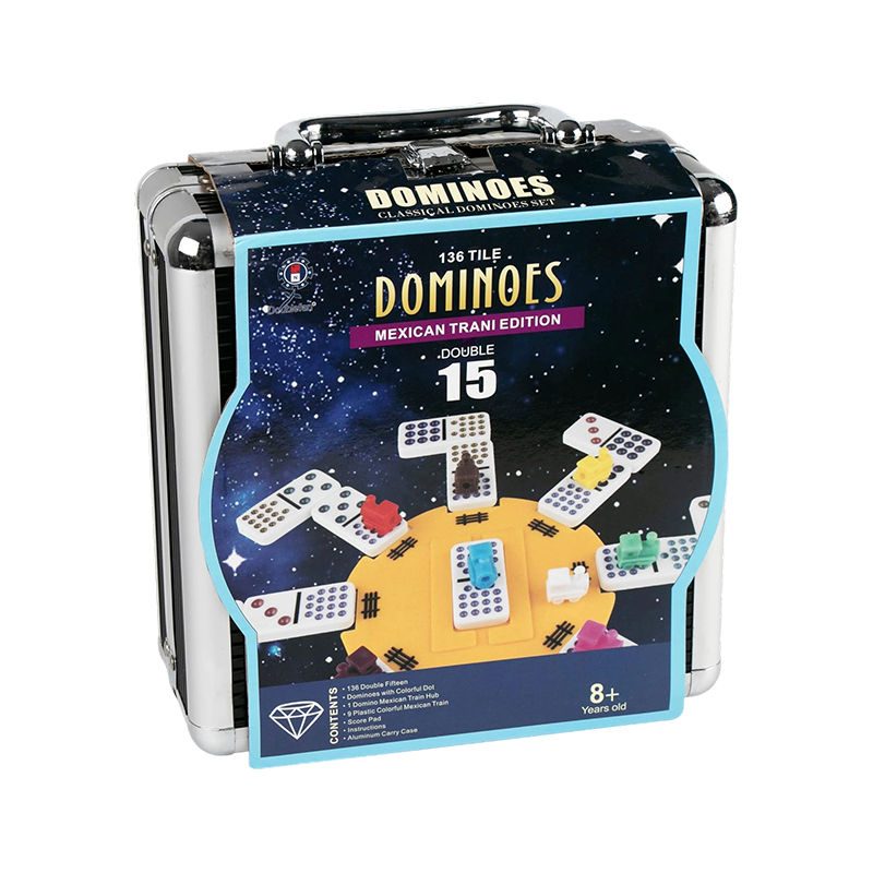 2-10 players CXXXVI Title LAETUS Puer XV dominoes in aluminium buxum