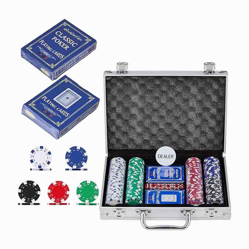 CC-piece aluminium buxum Poker chip set